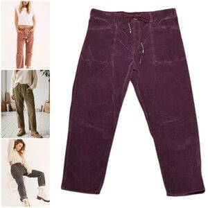 Free People City Slouch Pull-On Barrel Corduroy Jeans Pants